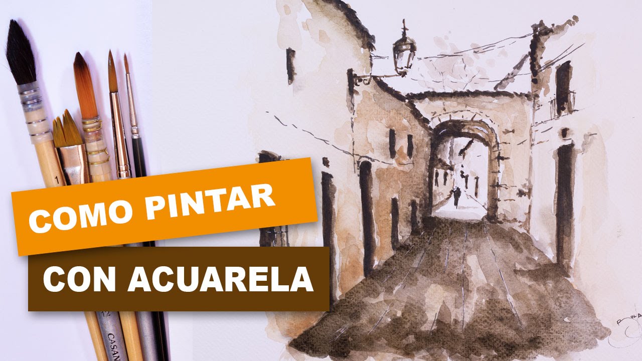 Como pintar facil un paisaje con acuarela