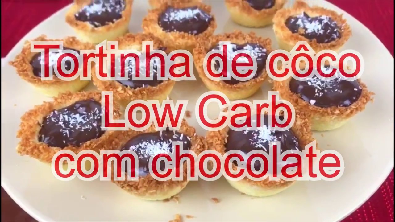 Tortinha de C&ocirc;co Recheada com Chocolate Low Carb Cetog&ecirc;nica