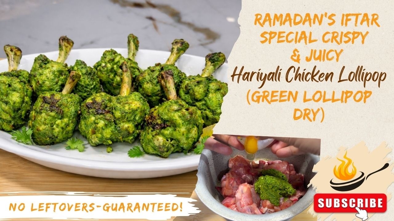 So Obsessed With This Hariyali Chicken Lollipop🤩 Spicy Green Chicken Lollipop Green Drumstick Recipe