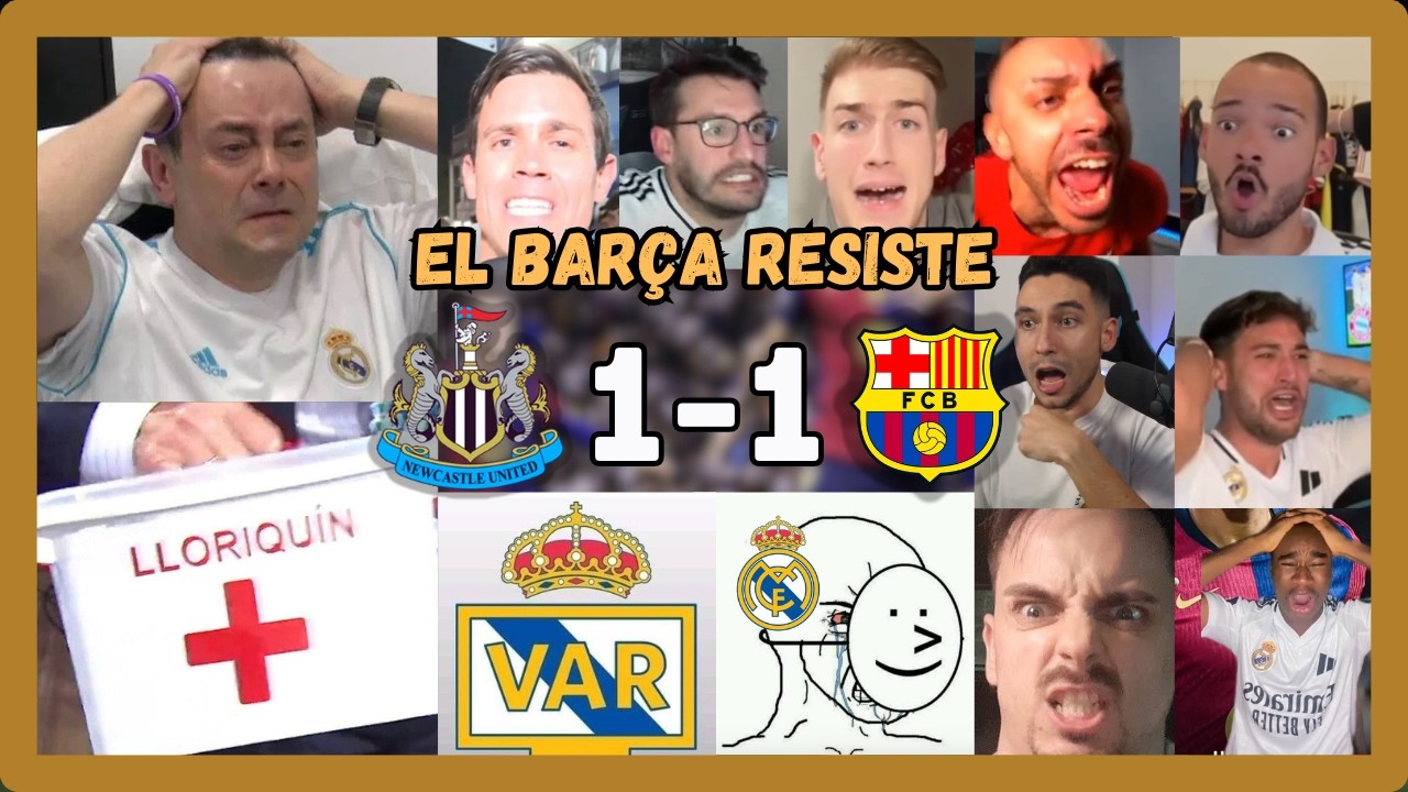 🤣🔥LOS MEJORES LLOROS MADRIDISTAS EN EL NEWCASTLE 1 BARCELONA 1 (EL BARCELONA RESISTE)