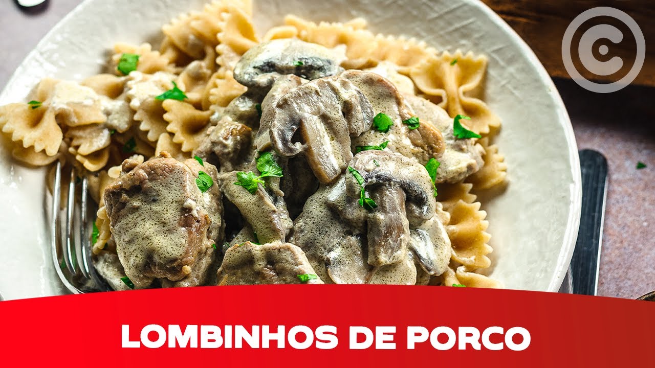 Receita Perfeita de Massa com Lombinhos de Porco com Cogumelos