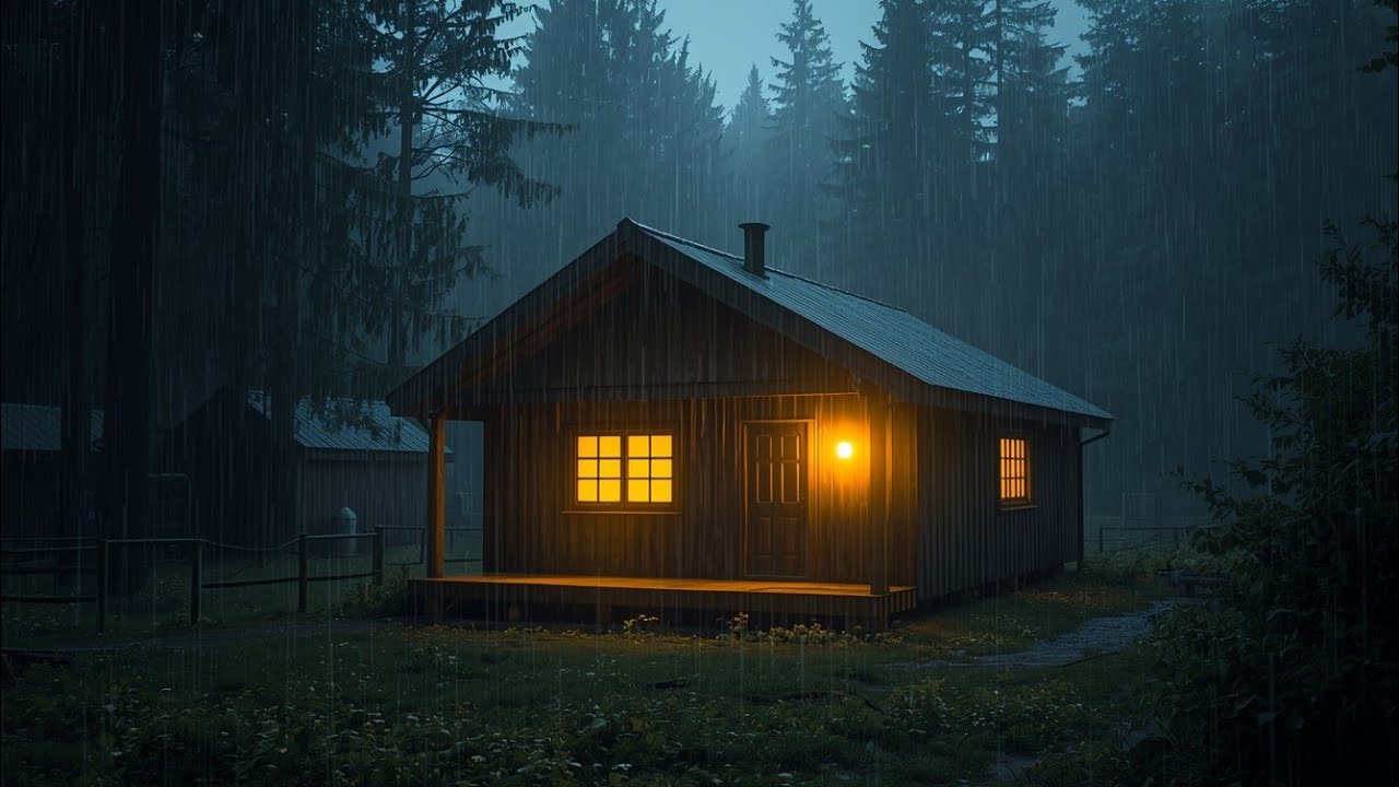 Heavy Rain at a Cozy Forest Cabin 🌲 | Instantly Fall Into Deep Sleep & Calm