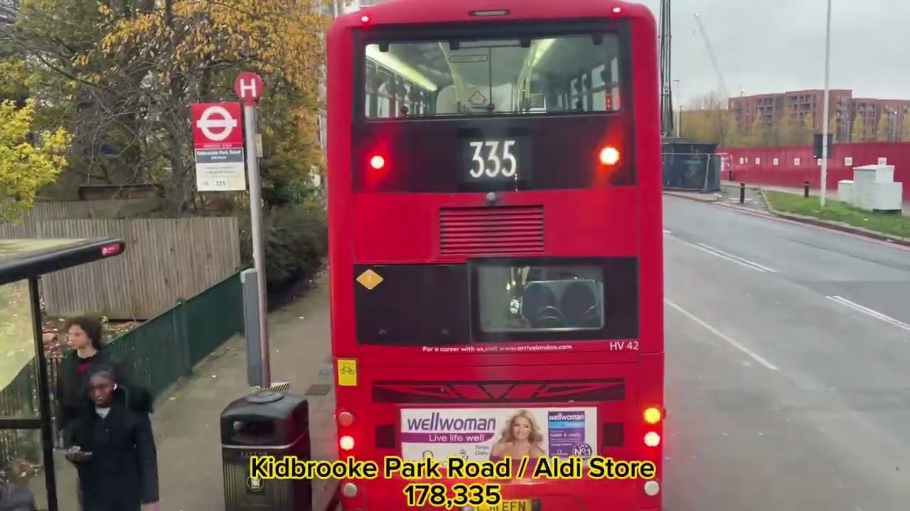 Full Route Visual. London Bus Route 178. Woolwich - Lewisham Station. Bus: E178 (SN62 DLZ)