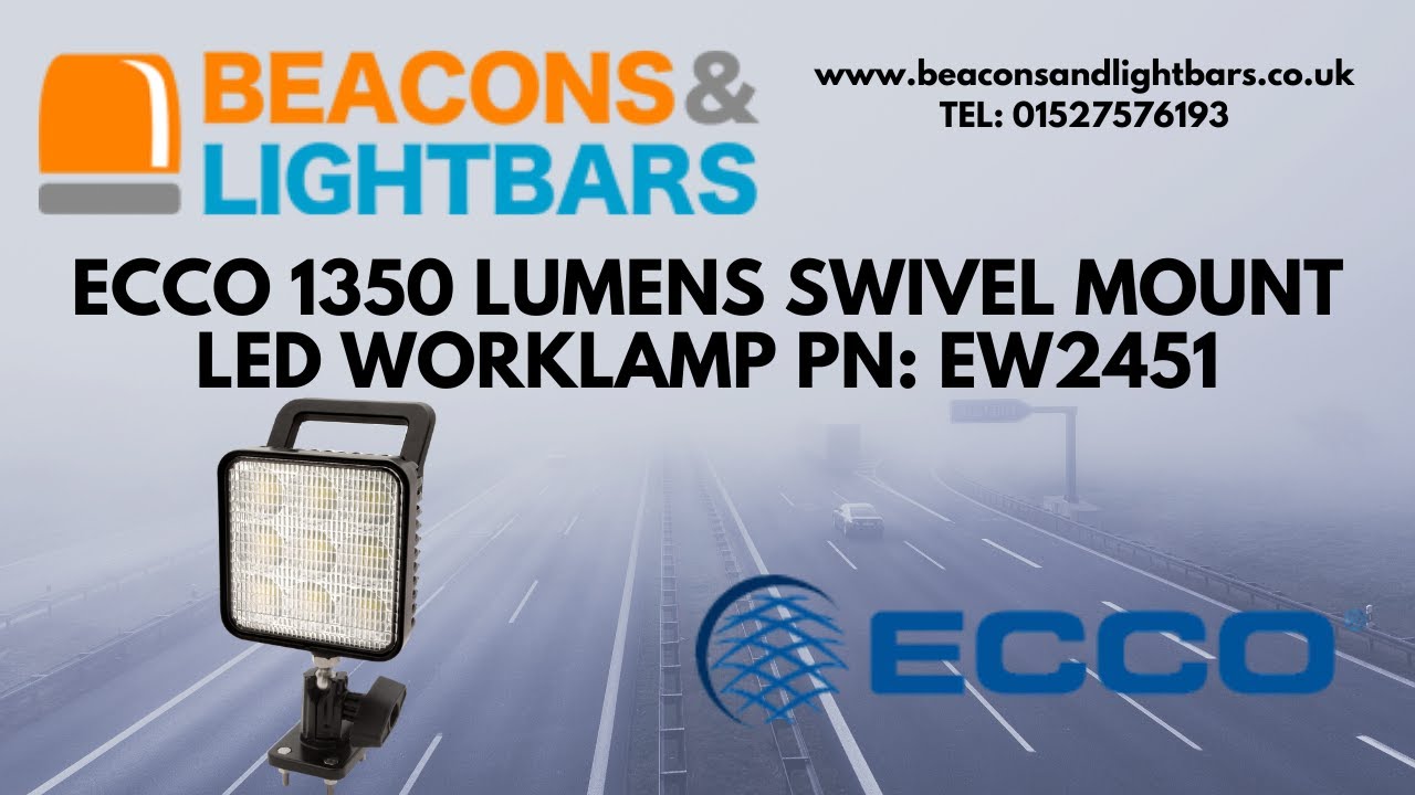 ECCO Square LED Flood Beam Worklamp EW2451 - Beaconsandlightbars