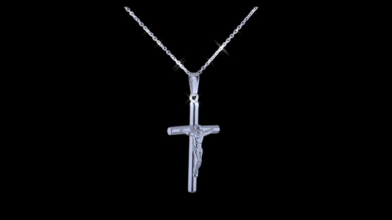 Simple Unisex Religious Jesus Crucifix Cross Pendant Necklace Silver