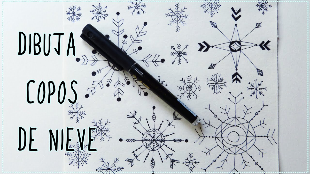 CÓMO DIBUJAR COPOS DE NIEVE | Papel decorado para Navidad