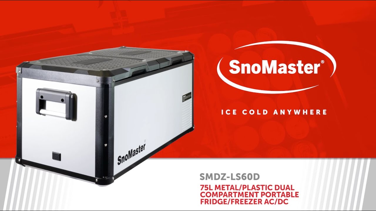 SnoMaster - 75L Metal/Plastic Dual Compartment Portable Fridge/Freezer AC/DC