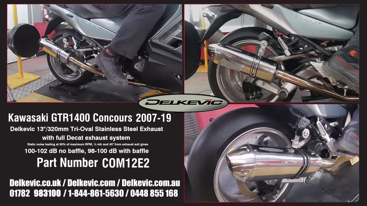 Delkevic Exhaust Muffler Exhaust Muffler 4 into 1 Tri Oval Stainless sound Kawasaki GTR1400