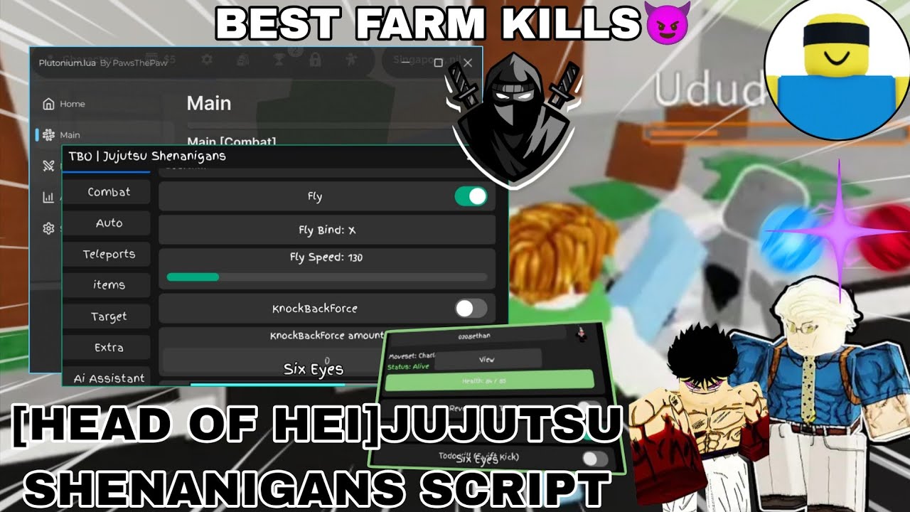 [Head of Hei]Jujutsu Shenanigans Script🔥 Auto Attack/Farm Kills🤩,Anti Stun/Ragdoll,Fly✨ & More😎