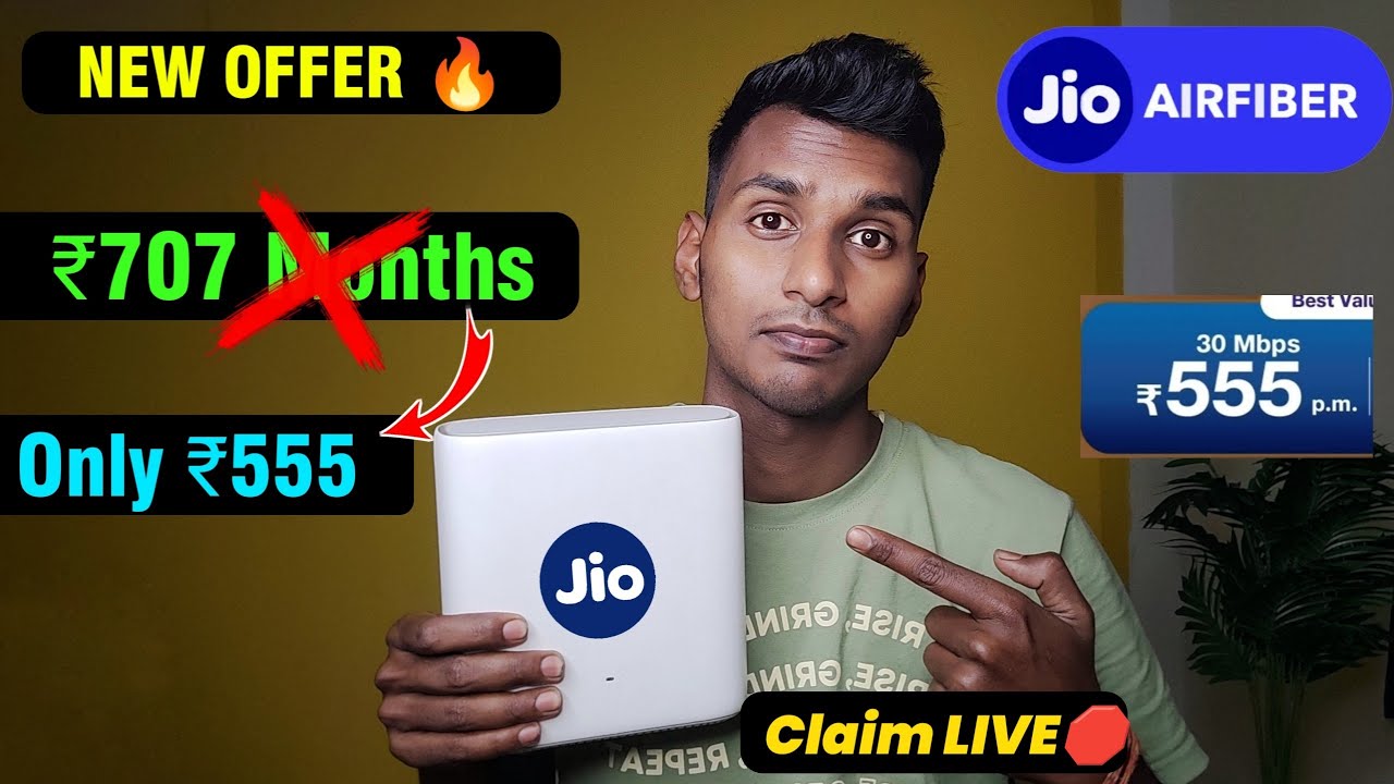 Jio AirFiber 🛜 - 3 Months FREE Recharge Live 🛑 | JioHome ₹555 | NEW OFFER 🔥