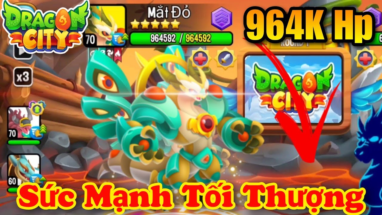 Dragon City Tập 1061 : Sức Mạnh Tối Thượng Mắt Đỏ Gần 1 Triệu Máu Full HP Full Dame