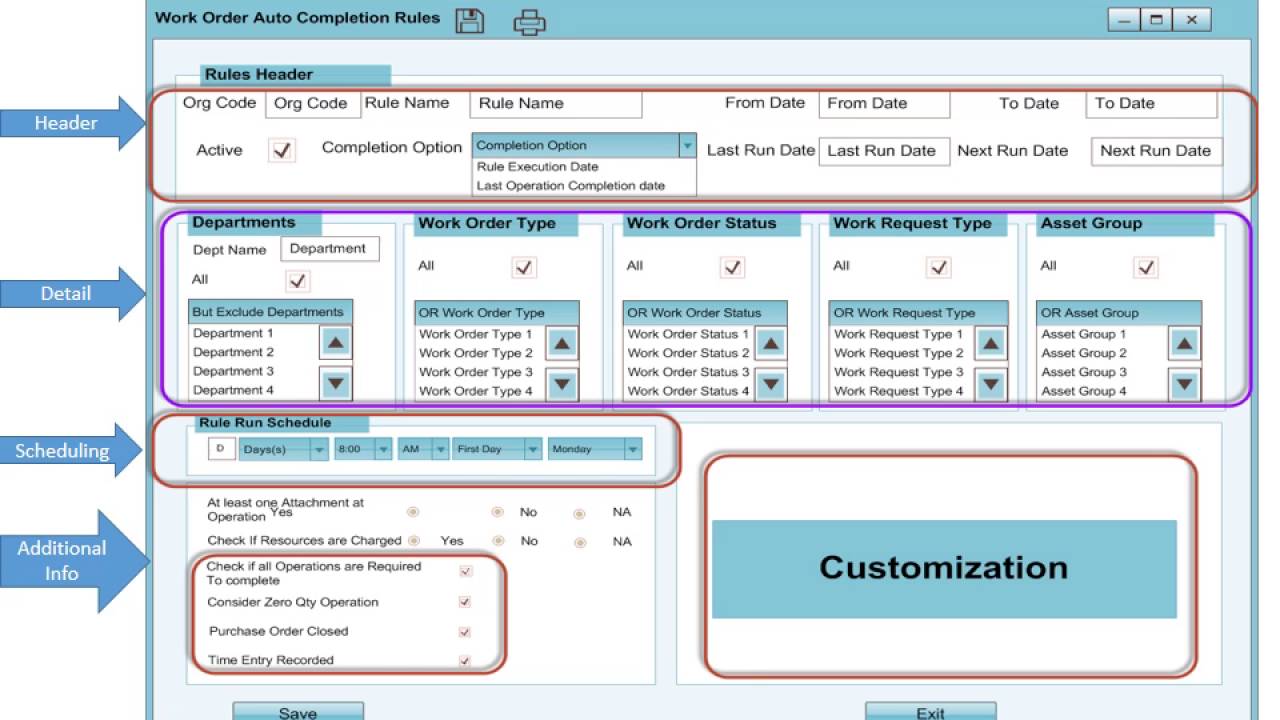 Oracle eAM WorkOrder AutoComplete Process
