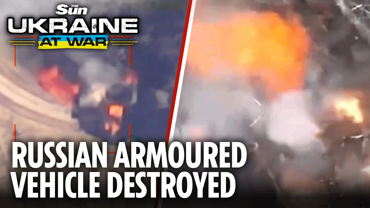 Ukrainian troops destroyed a Russian armoured vehicle near the village of Kalynivka, Kherson region
