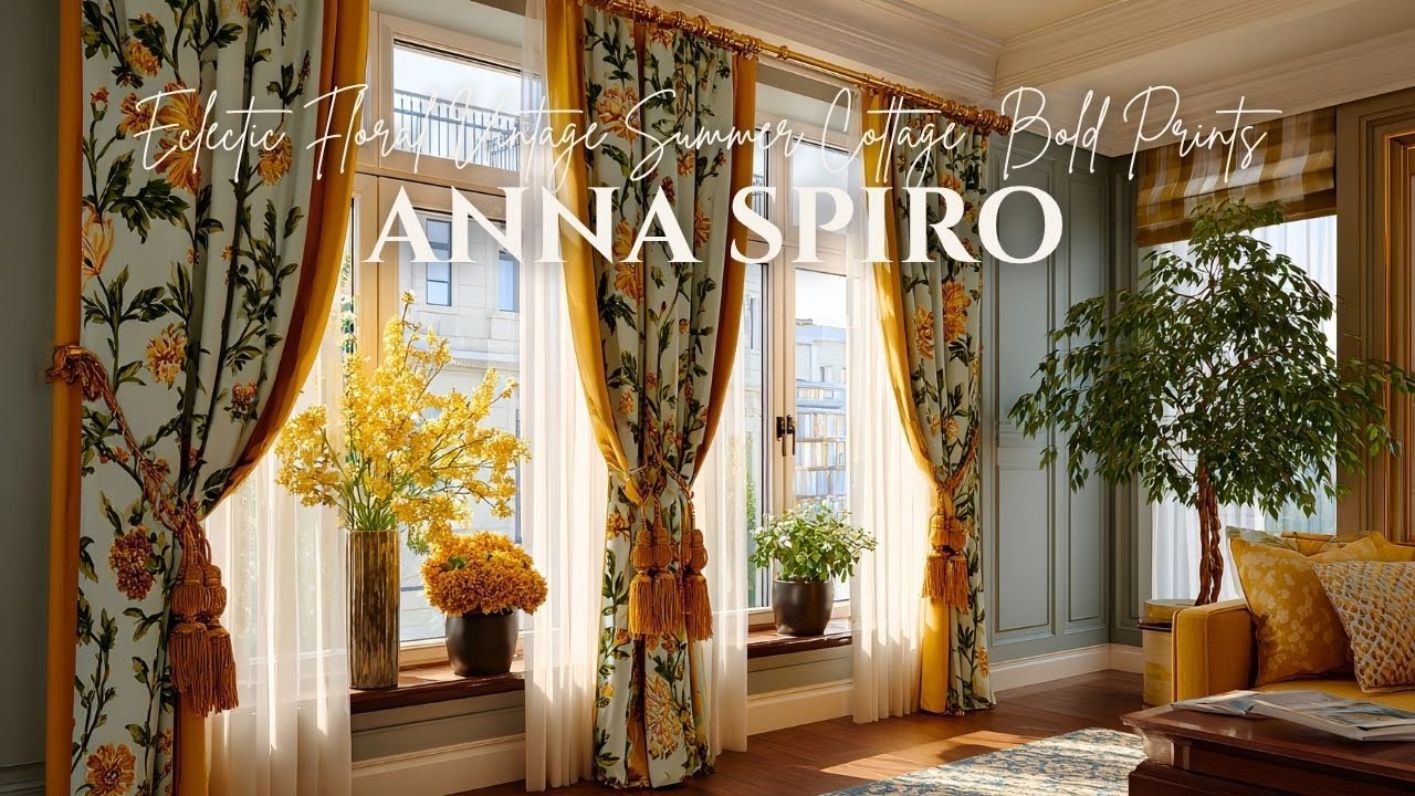 Eclectic Floral Vintage Summer Cottage Inspired by Anna Spiro  Bold Prints & Colorful Charm