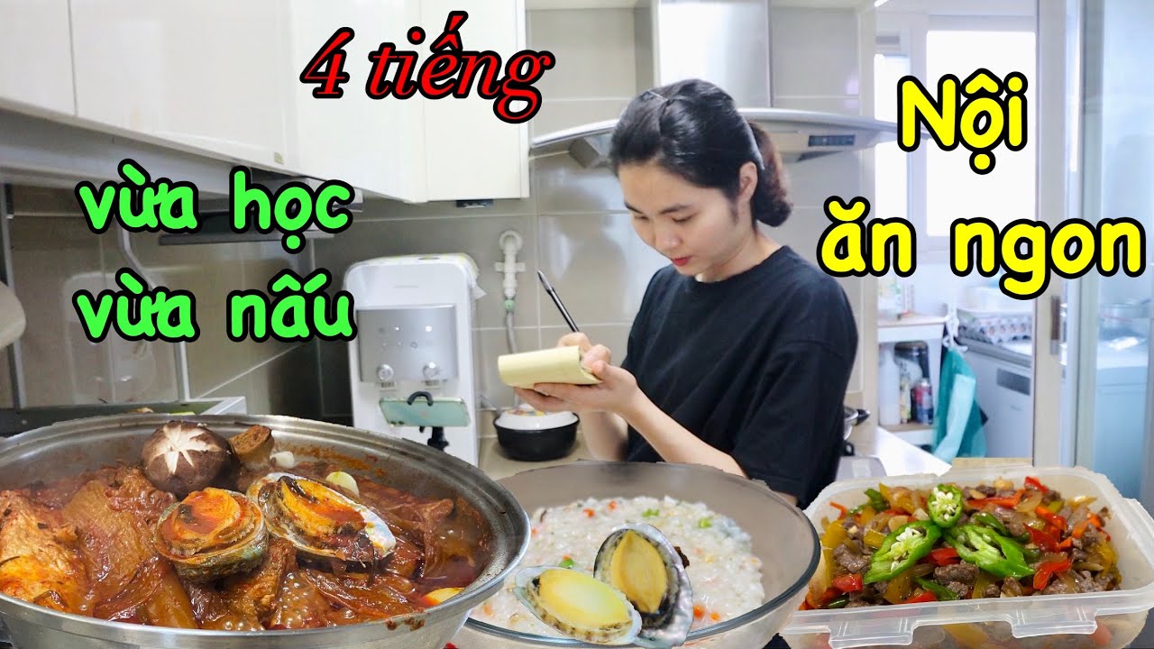 Vlog 241| Dành 4 tiếng NẤU ĂN ĐẶC BIỆT cháo BÀO NGƯ, Bulgogi, SƯỜN HẦM KIM CHI, nội ăn ngon lành