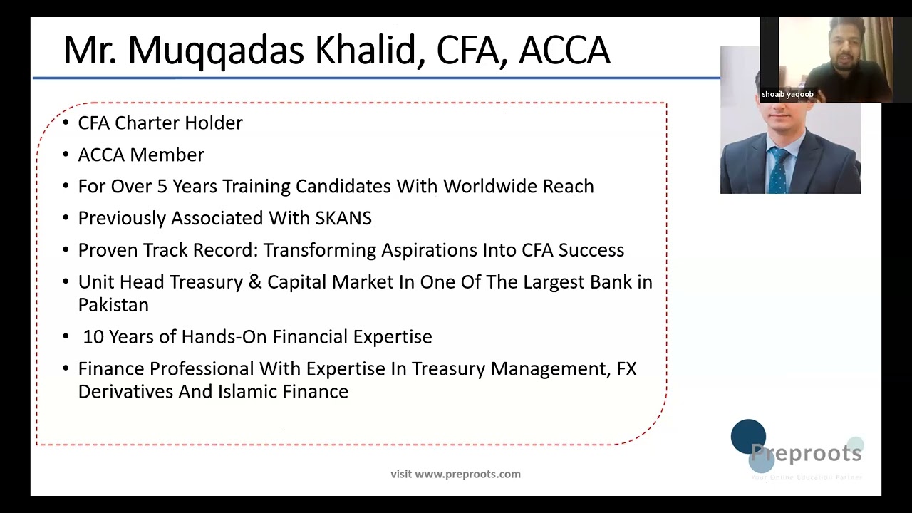 CFA Orientation | CFA Level 1 | Preproots - ACCA & CFA Learning Hub