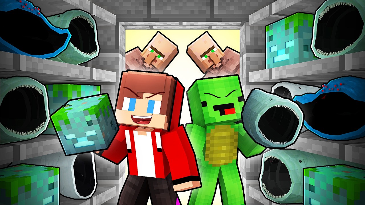 JJ and Mikey BECAME ANY SEA MOB to Troll Villagers in Minecraft (Maizen)
