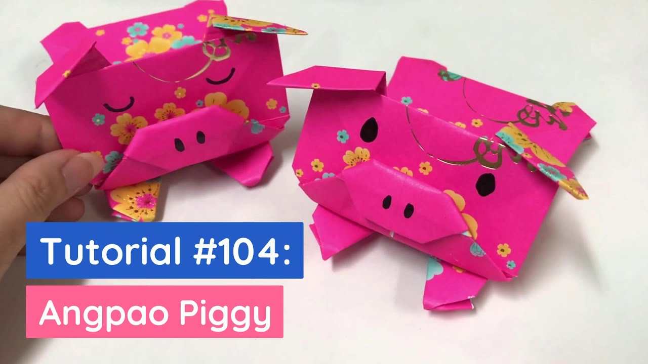 DIY Angpao Piggy Tutorial 新年紅包摺紙小豬豬 | The Idea King Tutorial #104