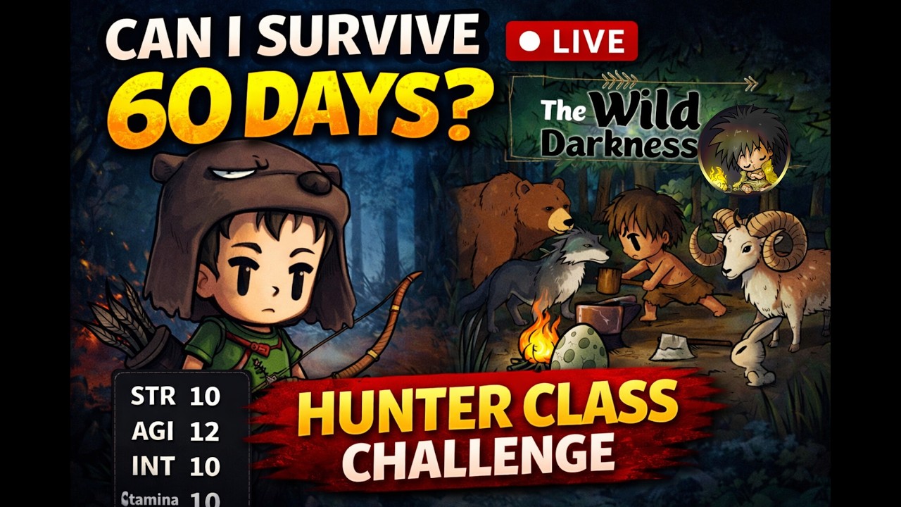 60 Days Hunter Challenge – The Dark Wildness Survival (LIVE)