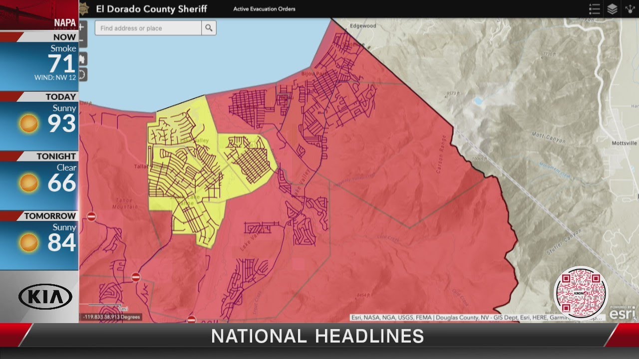 Map: All of South Lake Tahoe under mandatory evacuations as Caldor Fire grows