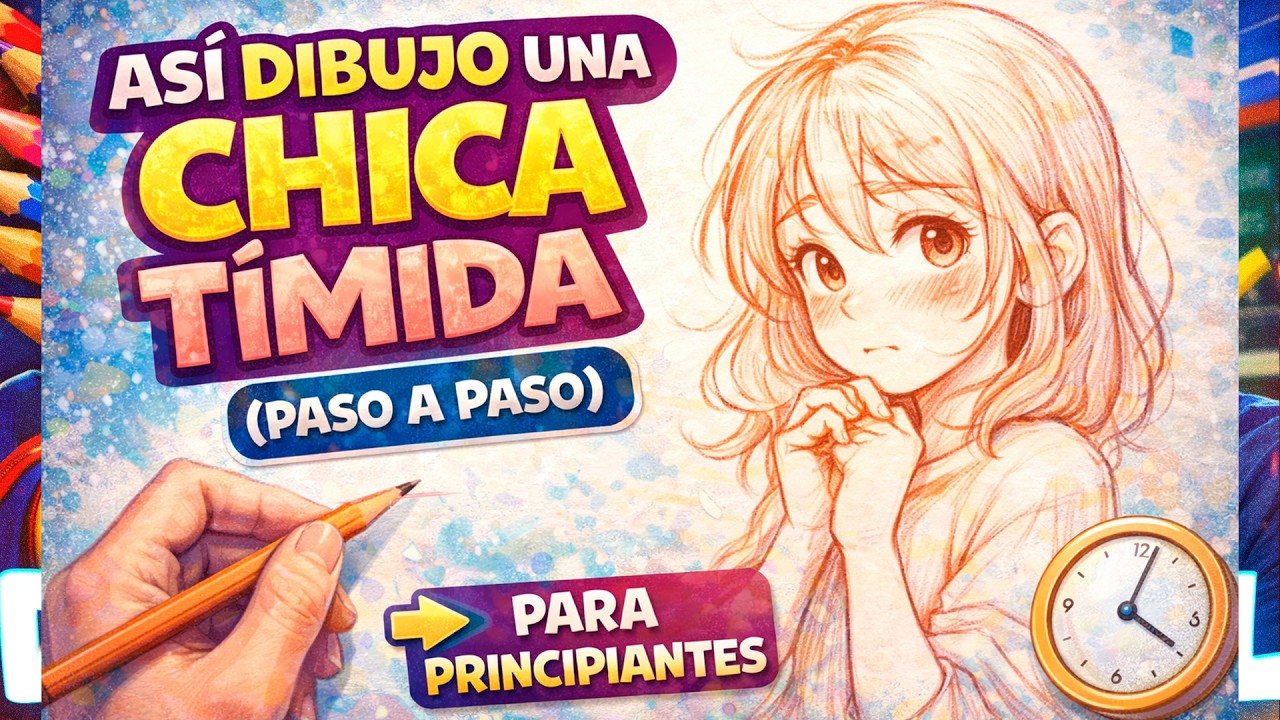 👉 Así dibujo una chica tímida ✏️ (PASO A PASO para principiantes)