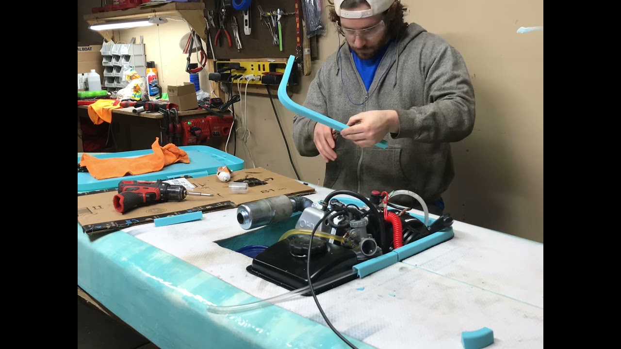 DIY Predator 79cc Gas Powered Paddle Board! Part 2/2. Finish and ride!