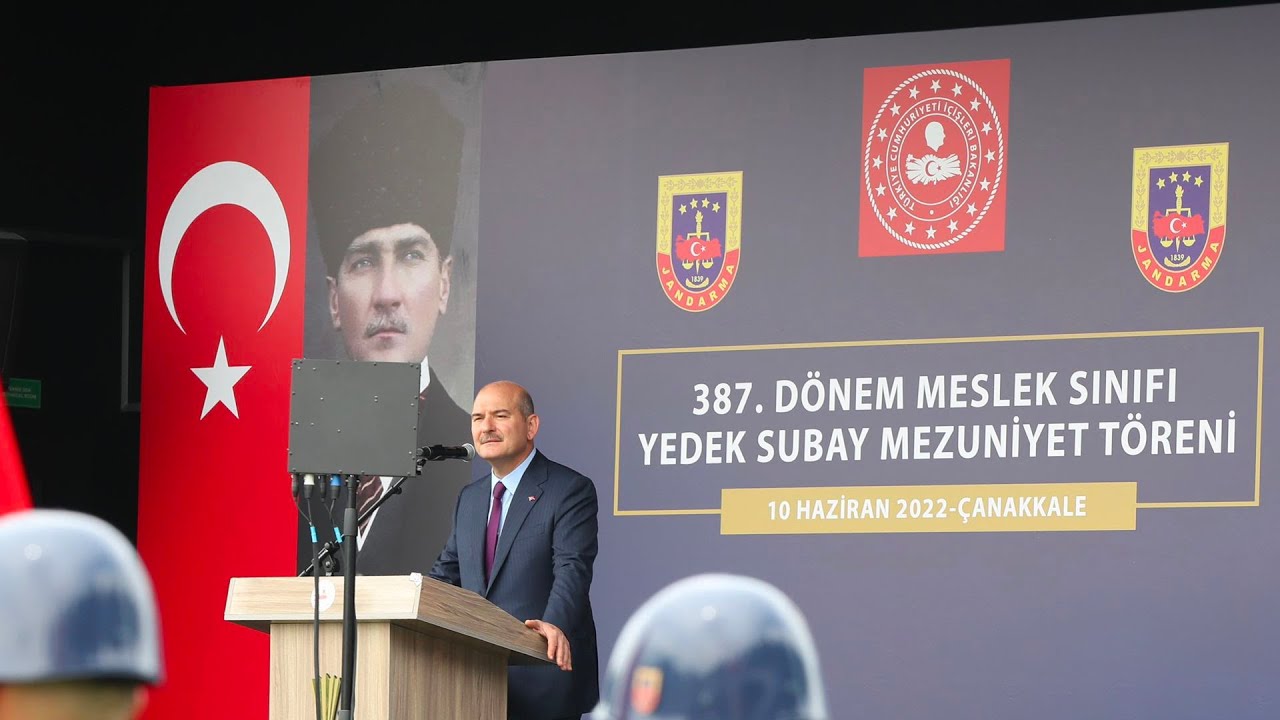 İçişleri Bakanı Süleyman Soylu Çanakkale'de, Jandarma Yedek Subay Mezuniyet Töreni'nde