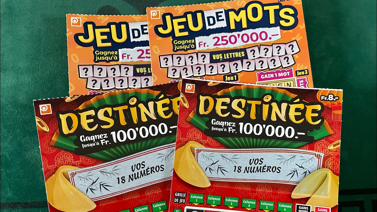 Loterie suisse romande avec 2 destinée et 2 jeux de mots