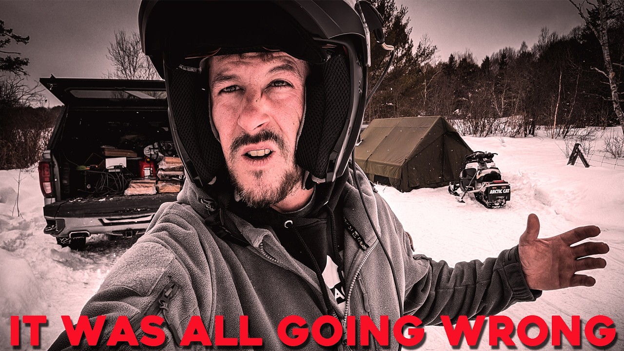 (WHAT I SAW WAS TERRIFYING!) It Was All Going WRONG Snowmobile camping in the HAUNTED WOODS