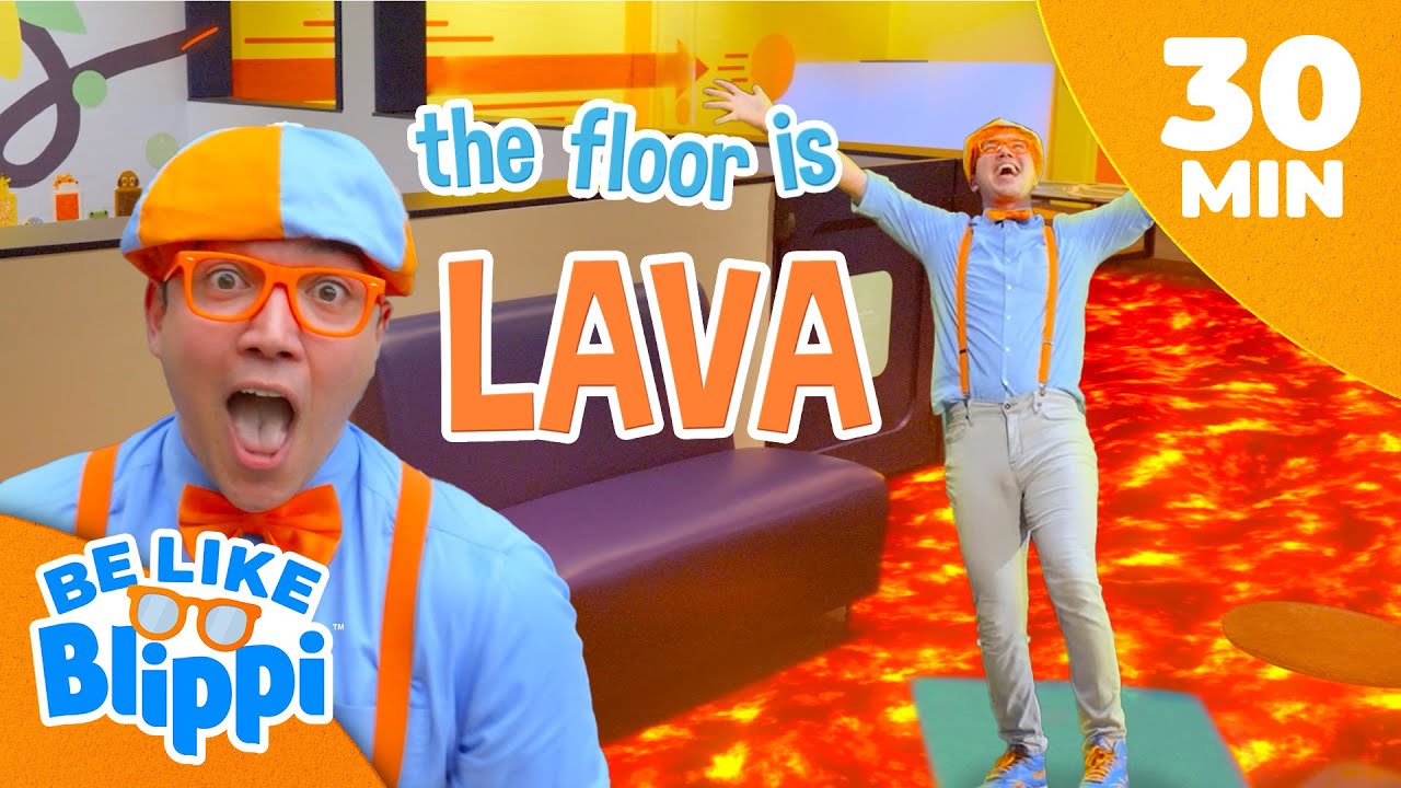 Blippi Plays Floor is Lava! 🔥 Moonbug Kids - Color Time | Be Like Blippi