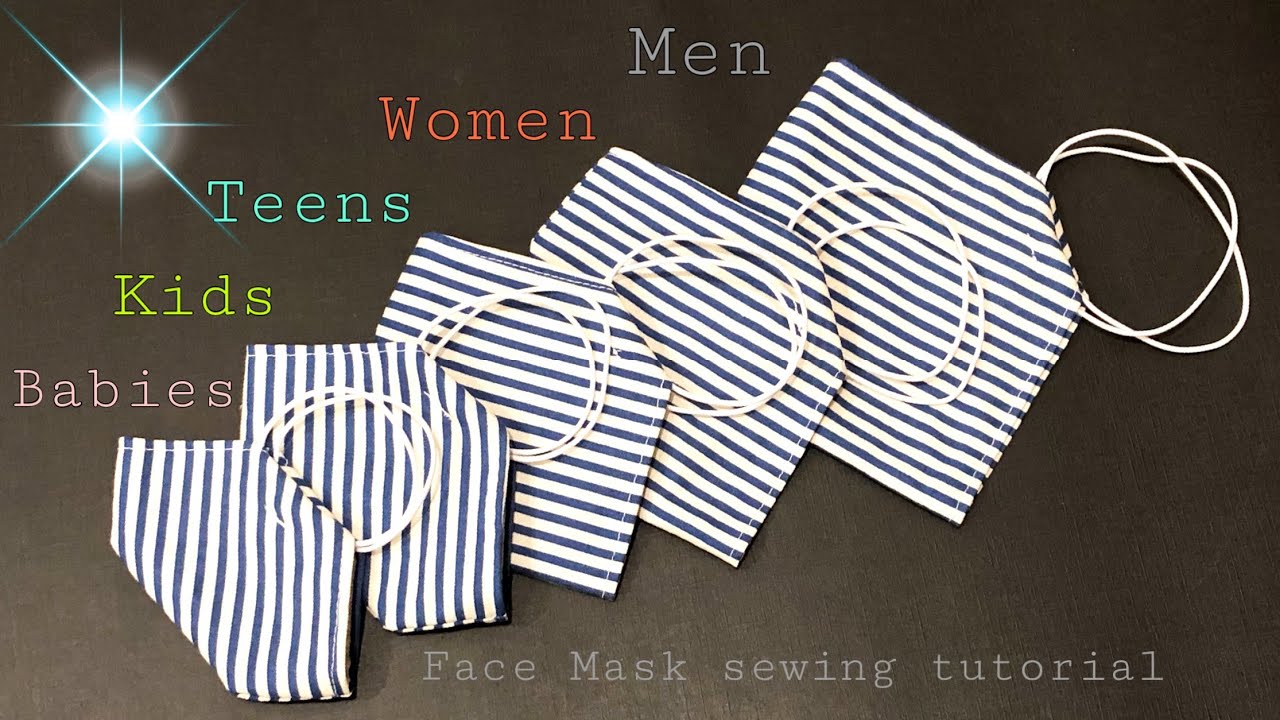 DIY Fabric Face Mask Easy Pattern Sewing Tutorial | Everyone can make this mask 😷