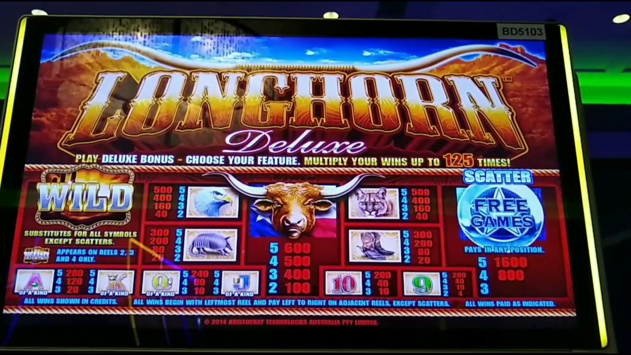 Longhorn Deluxe slot 1 cent denom - $1 bet at San Manuel Casino