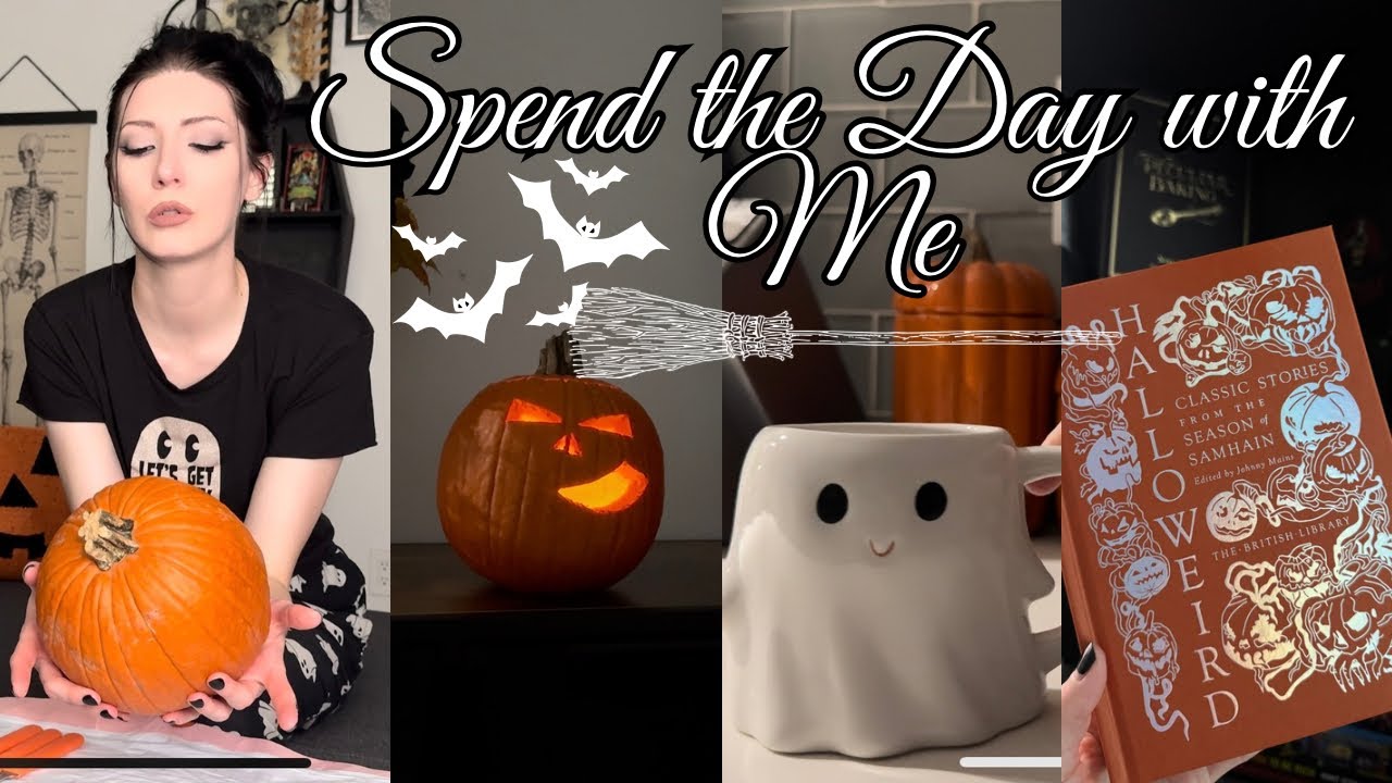 A Spooky Autumn Day | tarot, pumpkin carving & cozy halloween vibes