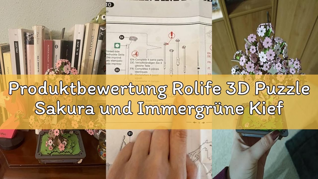 Produktbewertung Rolife 3D Puzzle Sakura und Immergrüne Kiefer Bonsai Holzpuzzle Modellbausätze für
