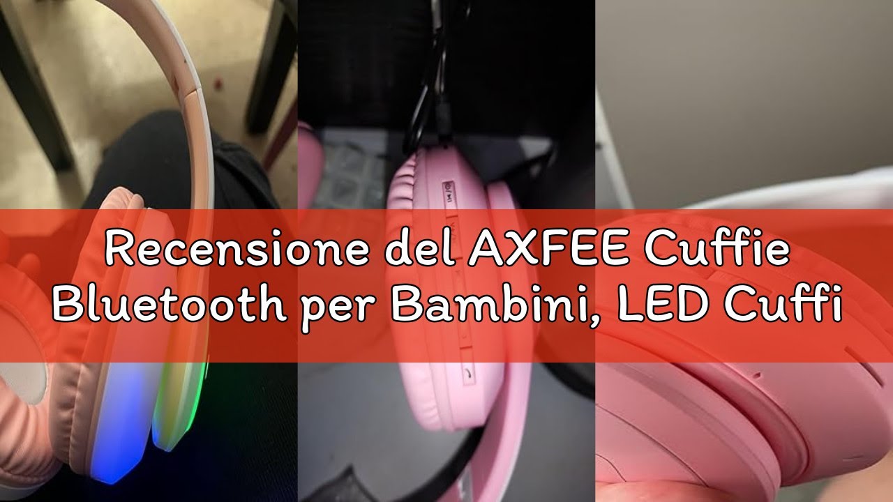 Recensione del AXFEE Cuffie Bluetooth per Bambini, LED Cuffie Cablate/Wireless con Orecchio di Gatto