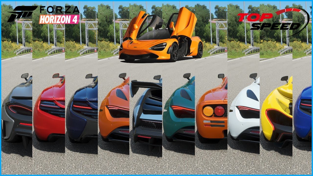 Top 13 Fastest Mclaren Cars - Forza Horizon 4 | Acceleration & Top Speed Battle (All Stock)