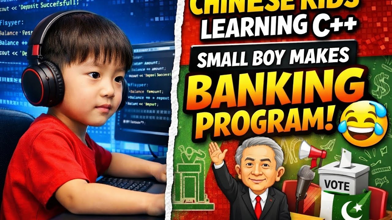 Chinese Kids Learning C++ 😅 | Small Boy Makes Banking Program in C++