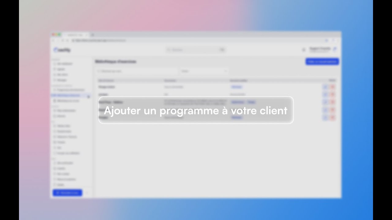Ajouter un programme à votre client