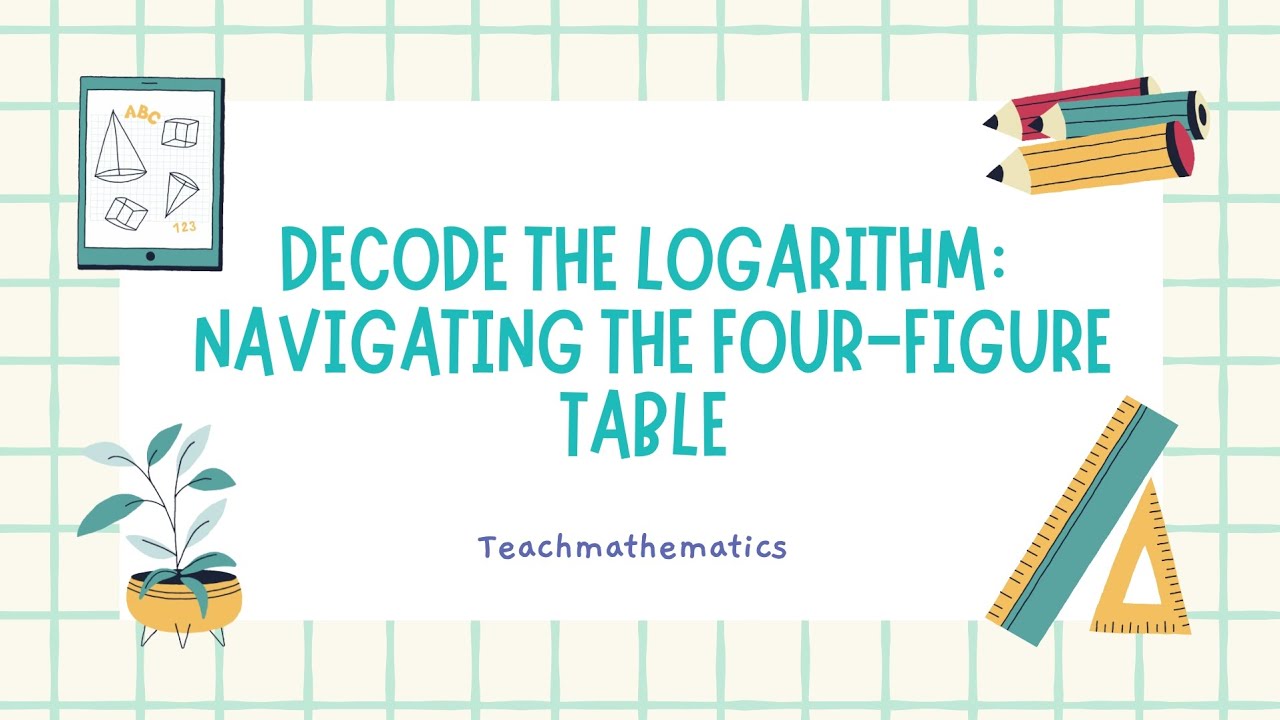 How to use four figure table to find the logarithm of a number. #logarithm #maths