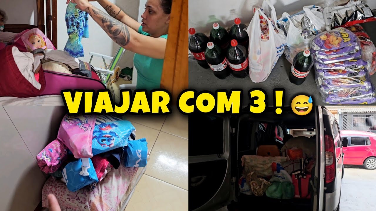 ARRUMANDO TUDO PARA VIAJAR COM 3 CRIANÇAS | vida real 💖