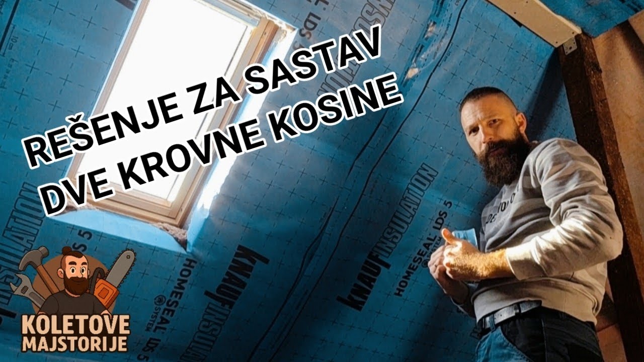 Potkrovlje – plafon i kosi krov od profila | Izolacija, parna brana, gips i spoj kosina