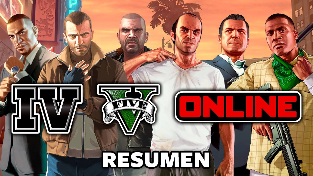 Grand Theft Auto (GTA IV, GTA V, GTA Online) [HD] | Resumen en 38 Minutos