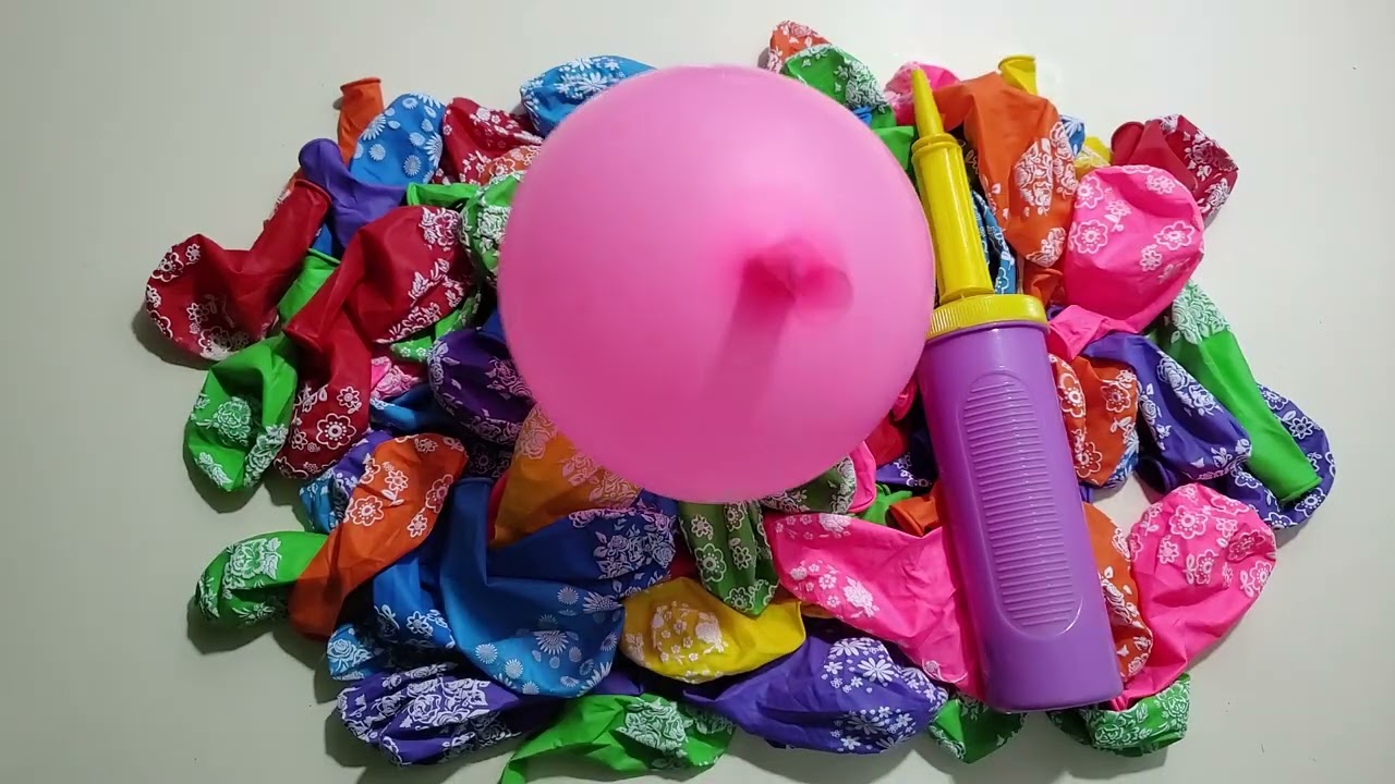 Satisfying Balloon Blow Up With Rainbow Polka Dots 