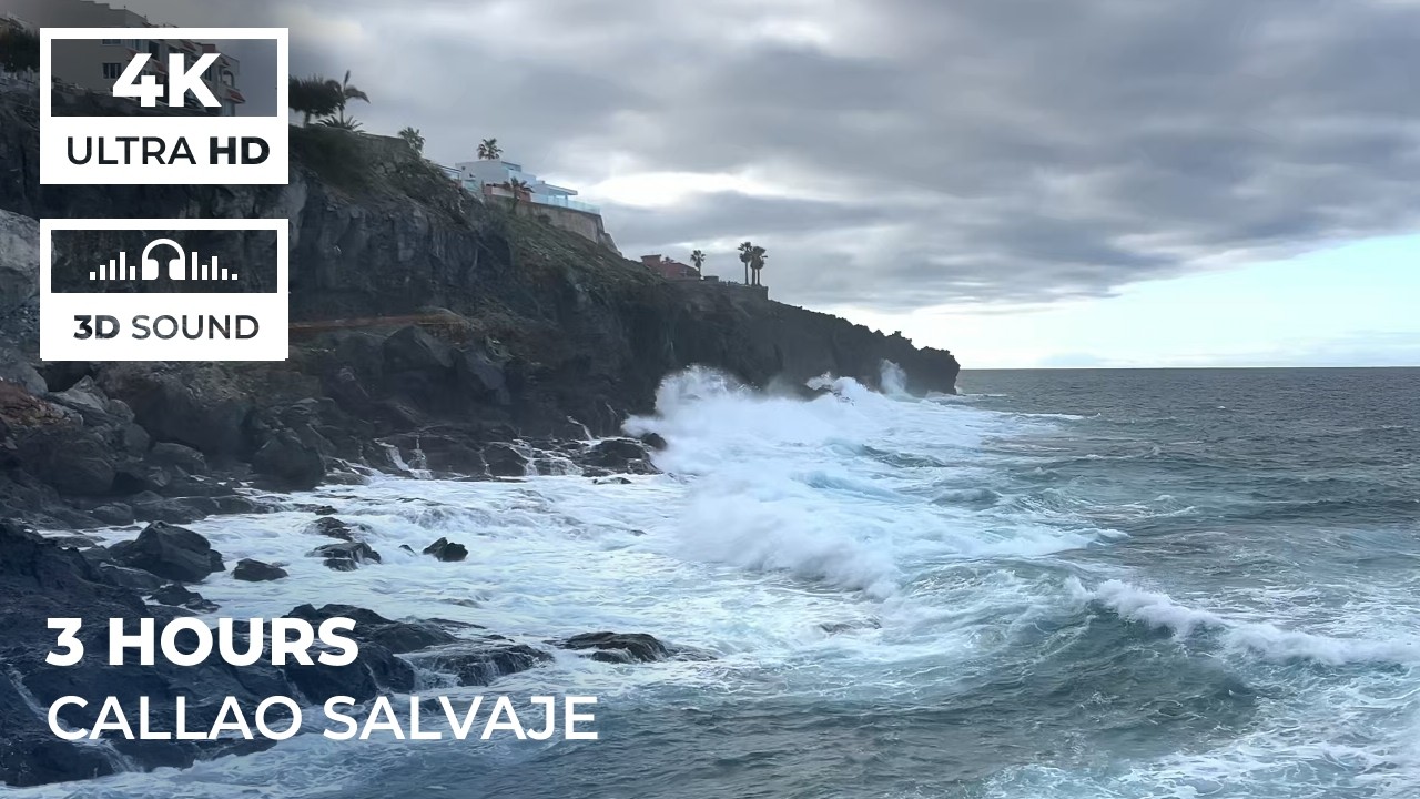 4K Intense Coastal Waves | Layered Soundscape | Feel the Power | 3H