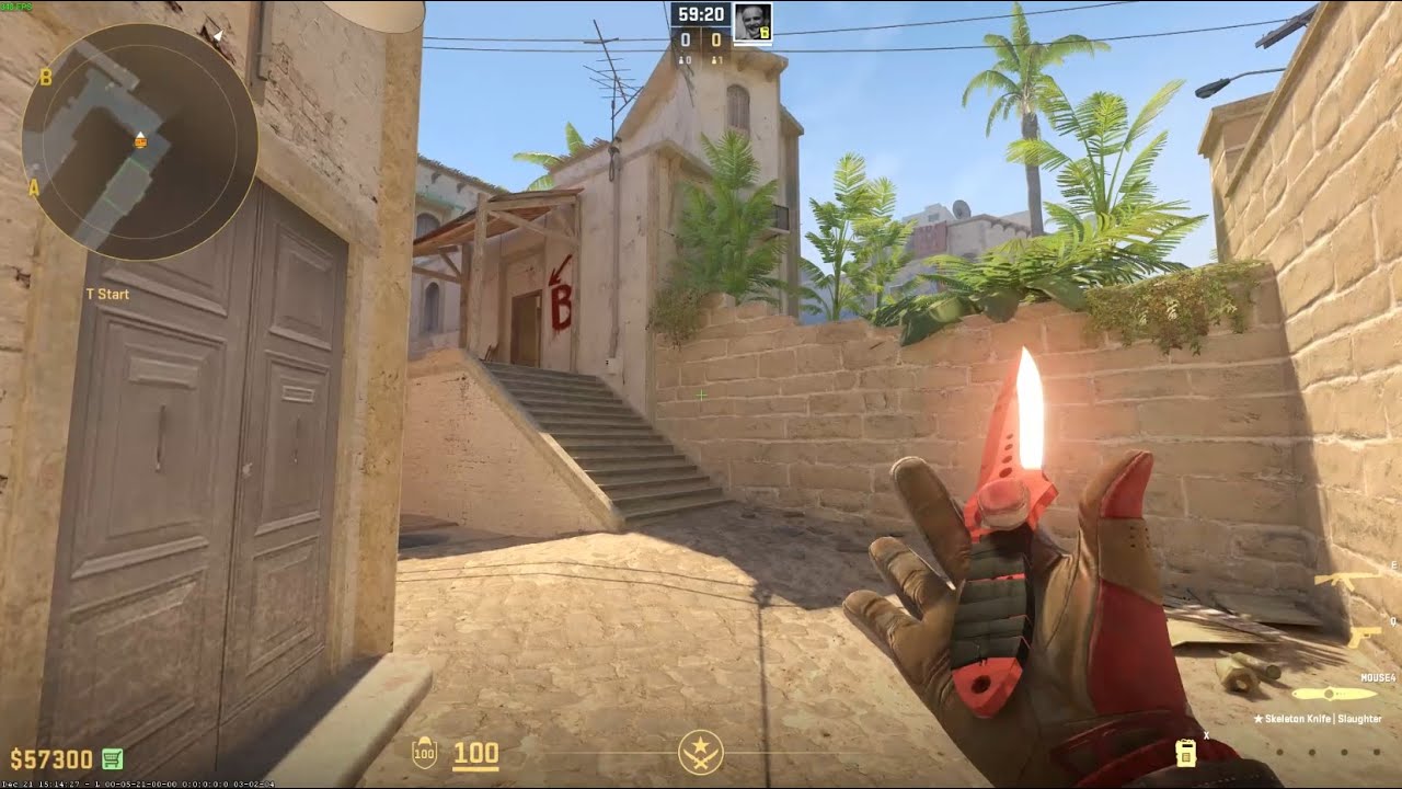Skeleton knife Slaughter (Minimal wear) Gameplay CS2