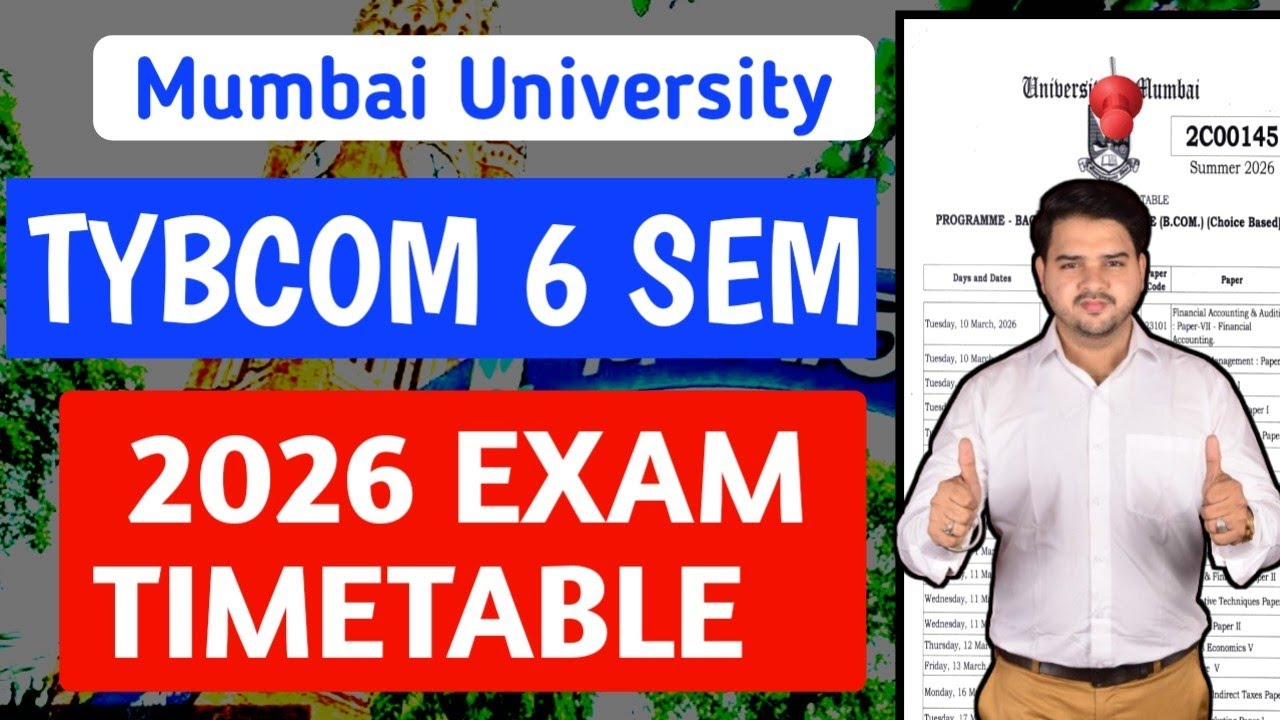  TYBCOM 6 Semester Exam Timetable 2026   || TYBCOM 5 Sem ATKT EXAM timetable || mumbai University 