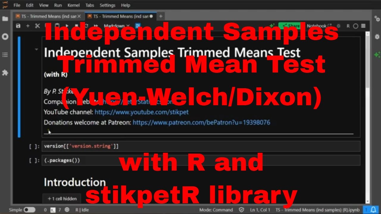 R - Independent Samples Trimmed Mean test with stikpetR