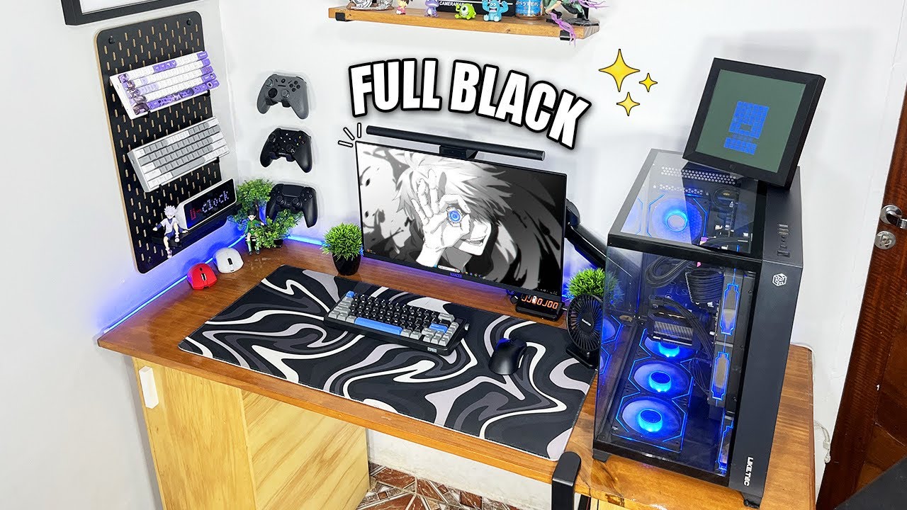 SHOWING OFF my DREAM FULL BLACK GAMING SETUP in 2025