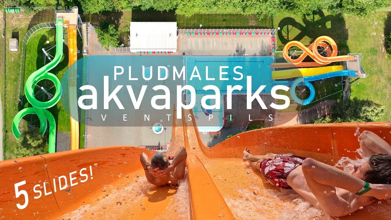 Pludmales akvaparks Ventspils - ALL water slides POV | Beach Water Park Latvia