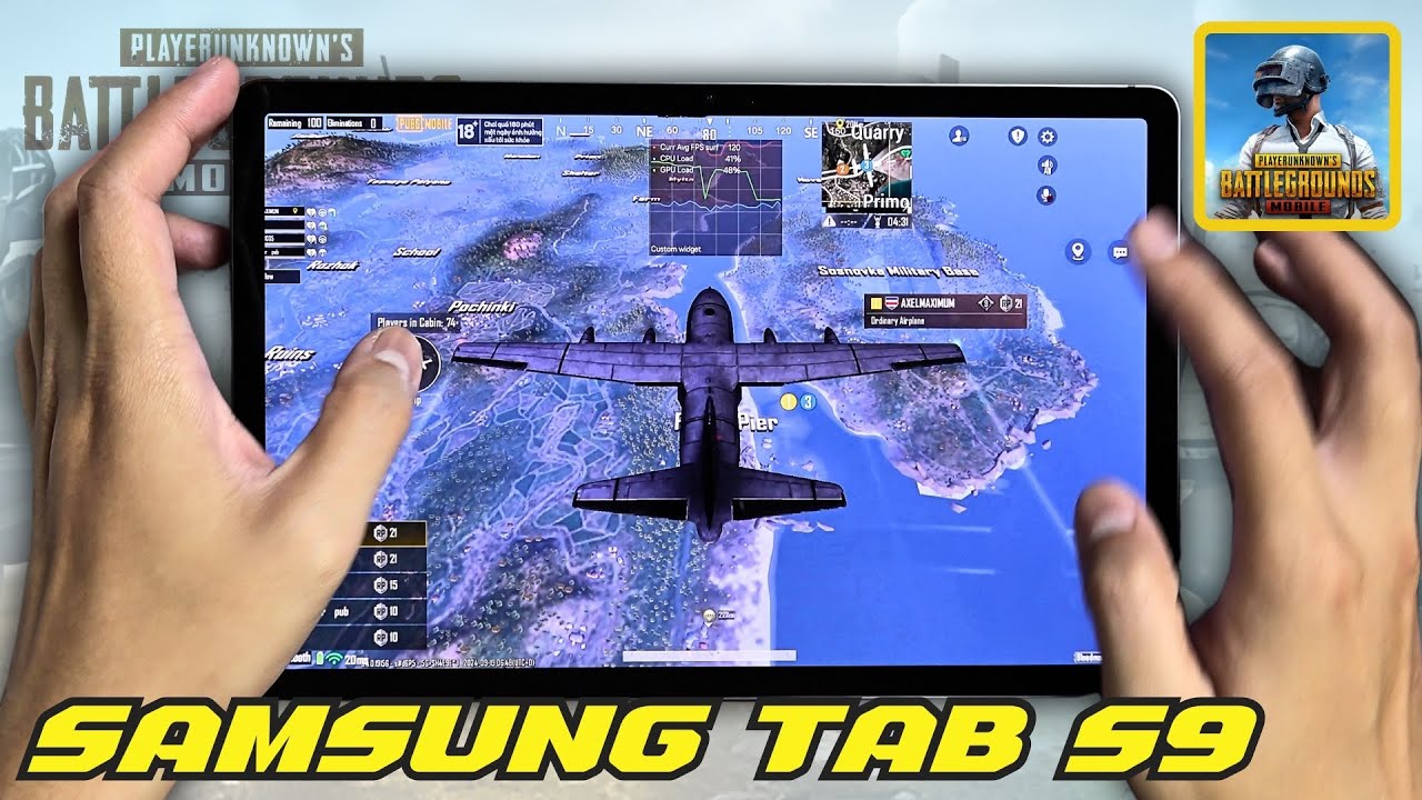 Samsung Galaxy Tab S9 PUBG Test With FPS Meter & Battery Test